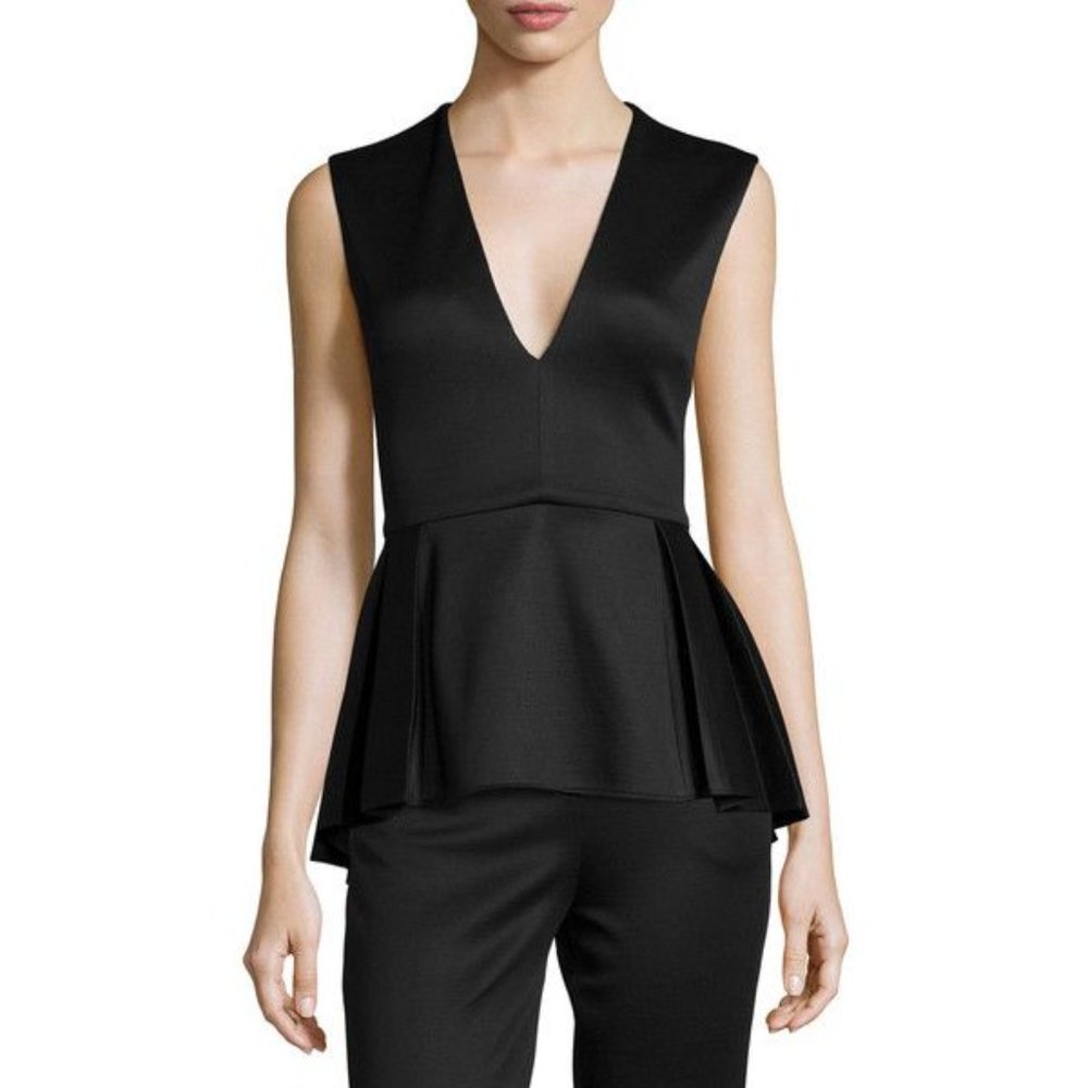 Cushnie Et Ochs Black V-Neck Peplum top